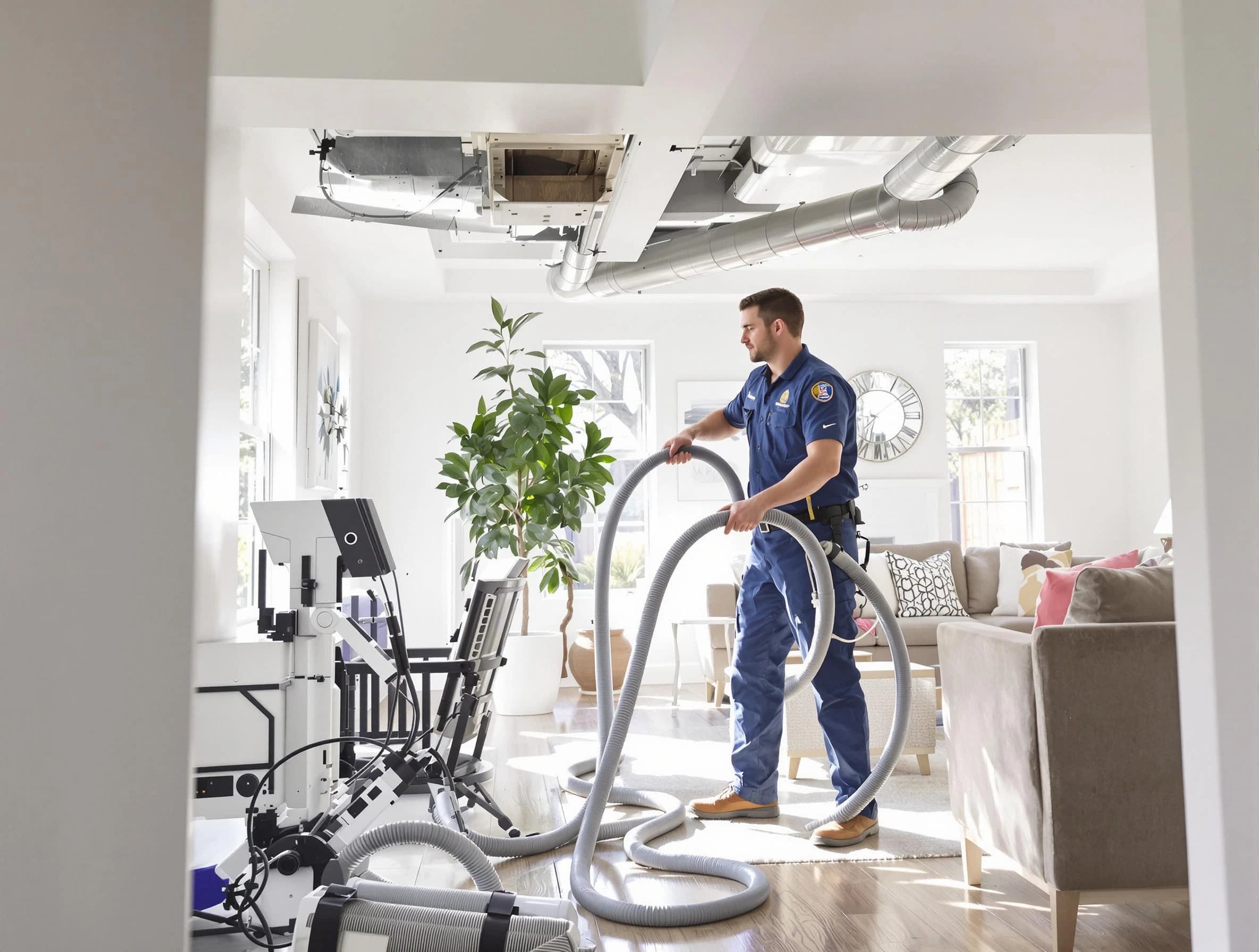 Maricopa Air Duct Cleaning technician performing thorough AC duct cleaning for enhanced cooling efficiency in Maricopa
