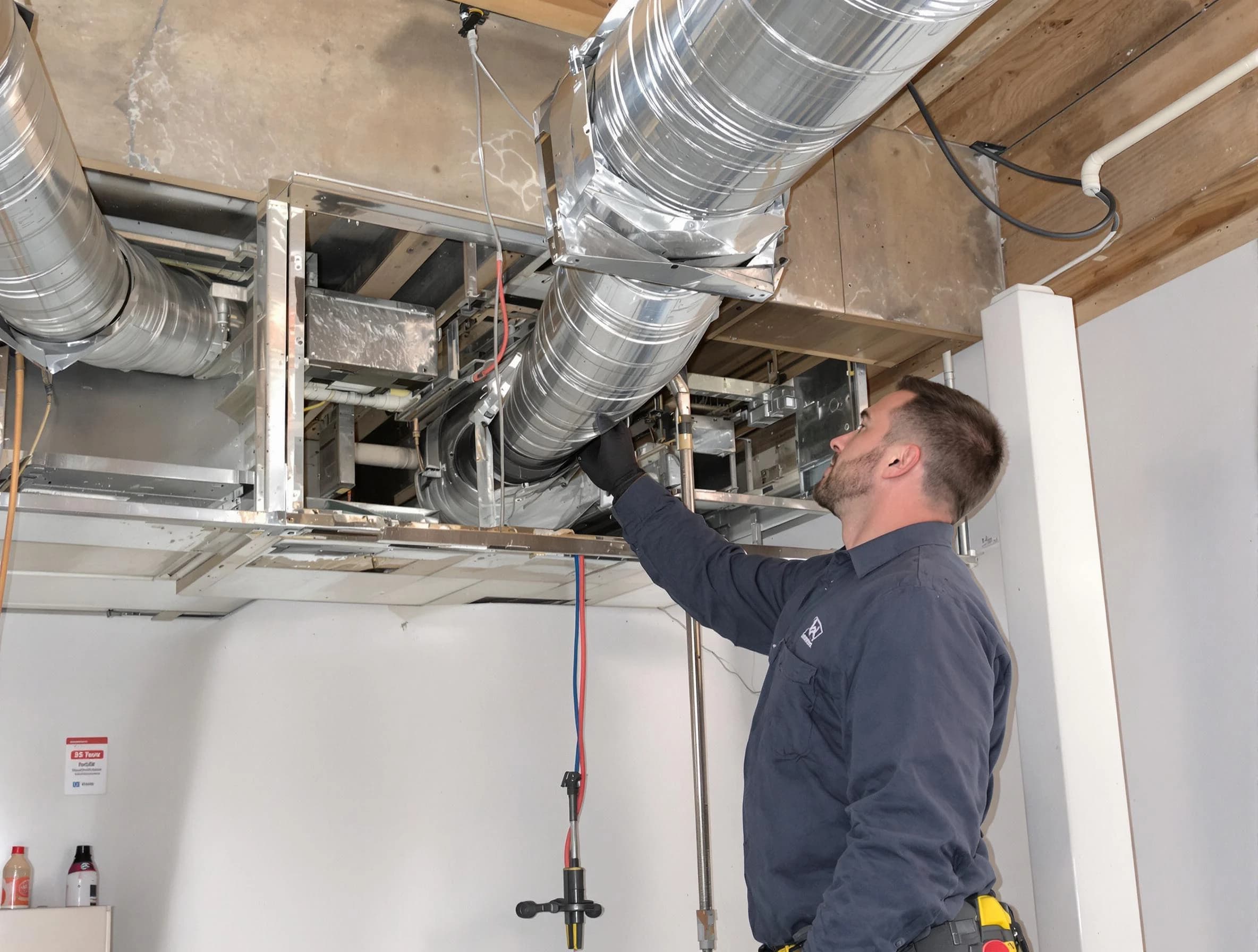 Maricopa Air Duct Cleaning technician performing professional air duct repair using specialized tools in Maricopa
