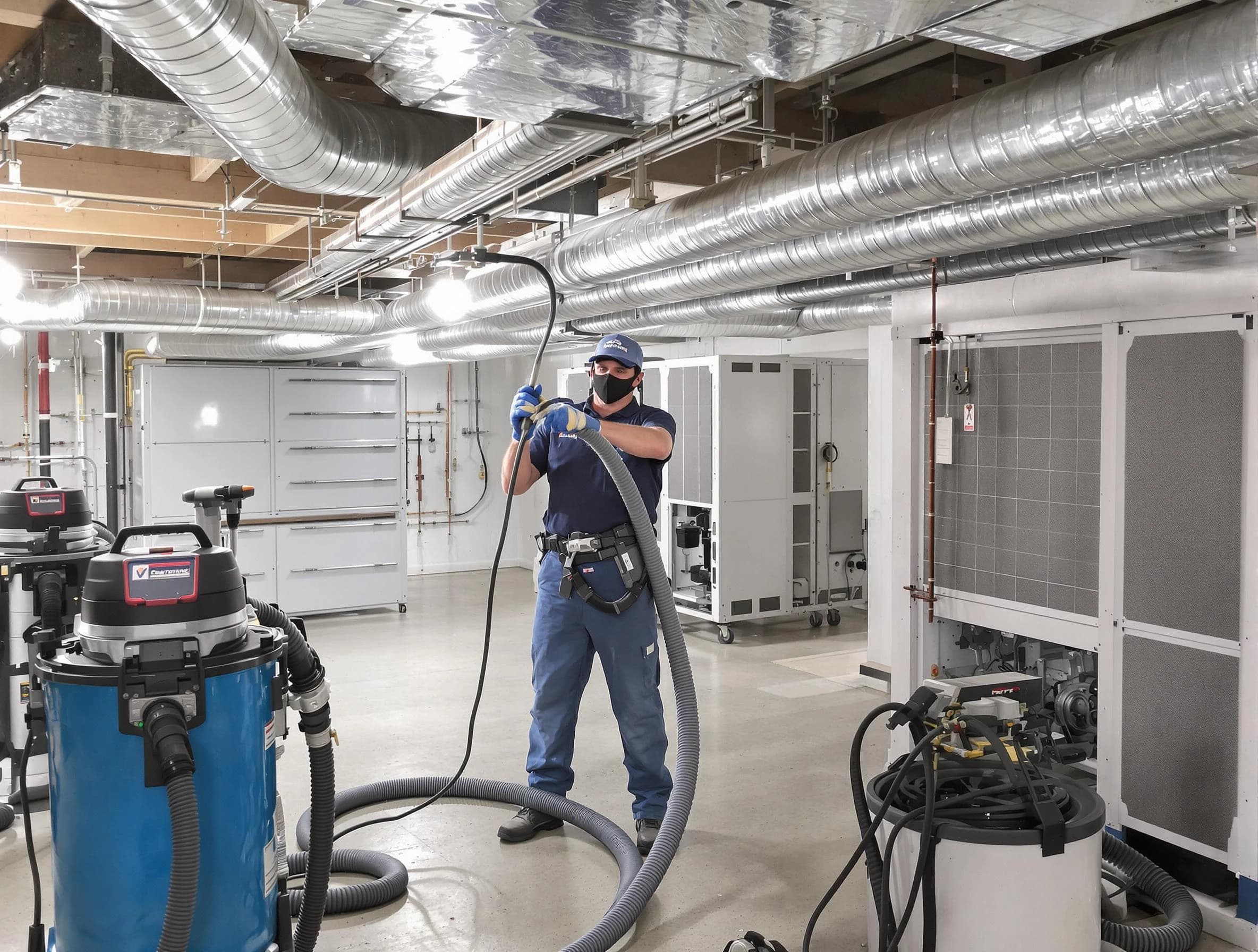 Maricopa Air Duct Cleaning specialist performing thorough central air duct cleaning for improved system efficiency in Maricopa