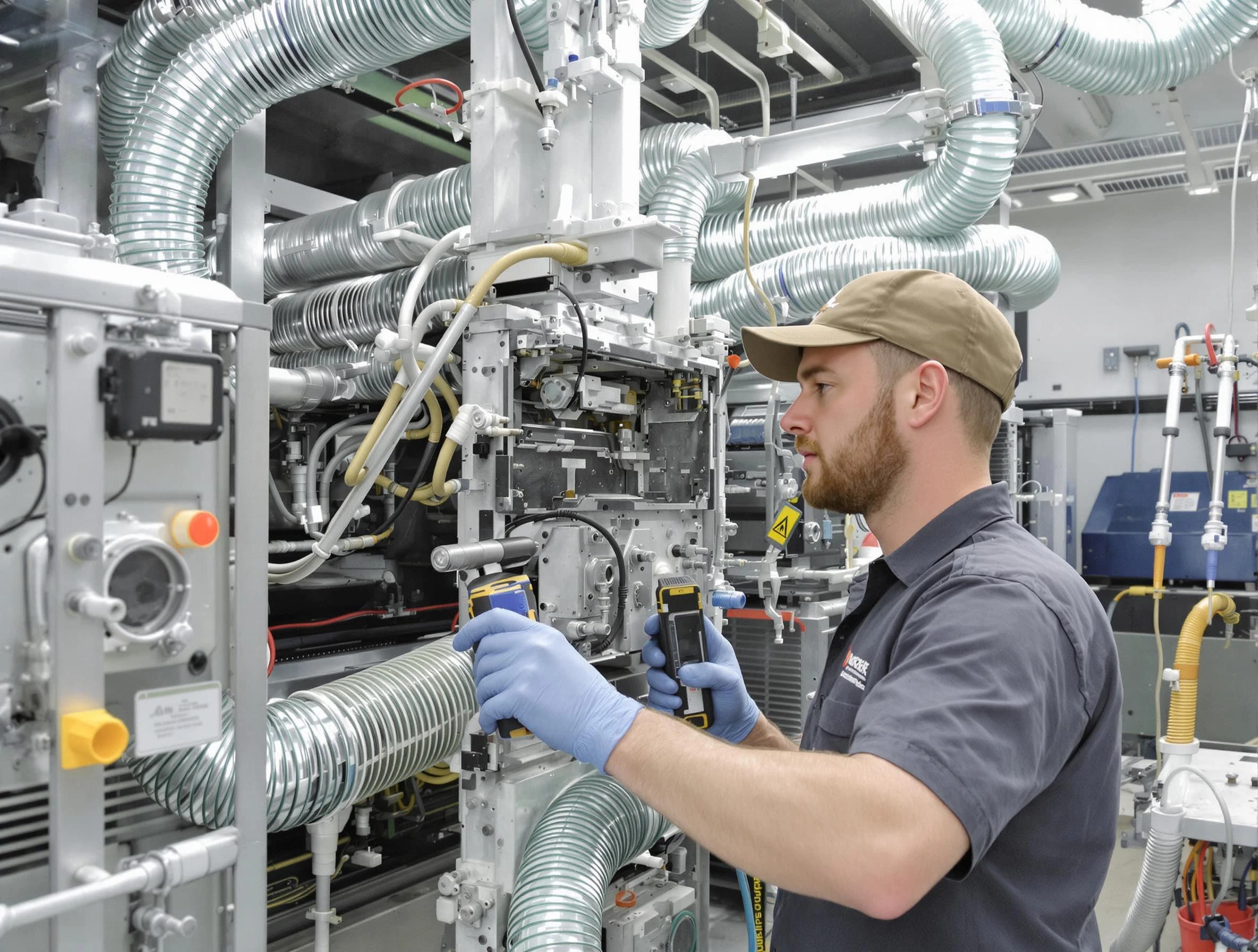 Maricopa Air Duct Cleaning technician performing precision commercial coil cleaning at a business facility in Maricopa