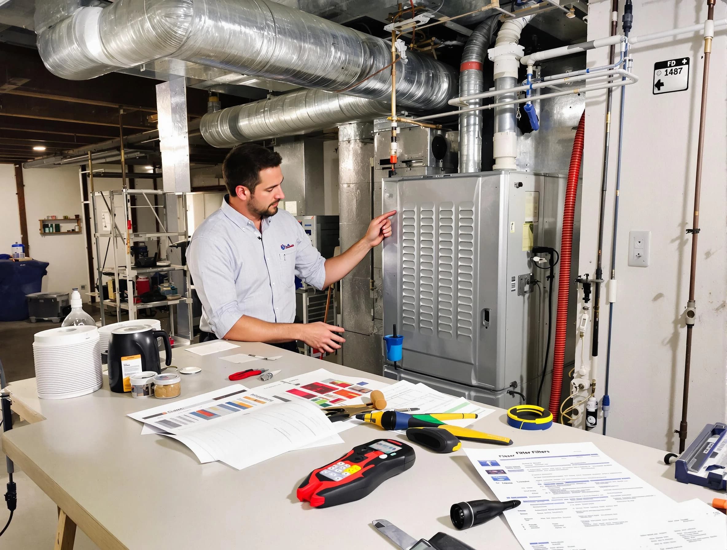 Maricopa Air Duct Cleaning inspector conducting detailed filter system evaluation using professional diagnostic tools in Maricopa