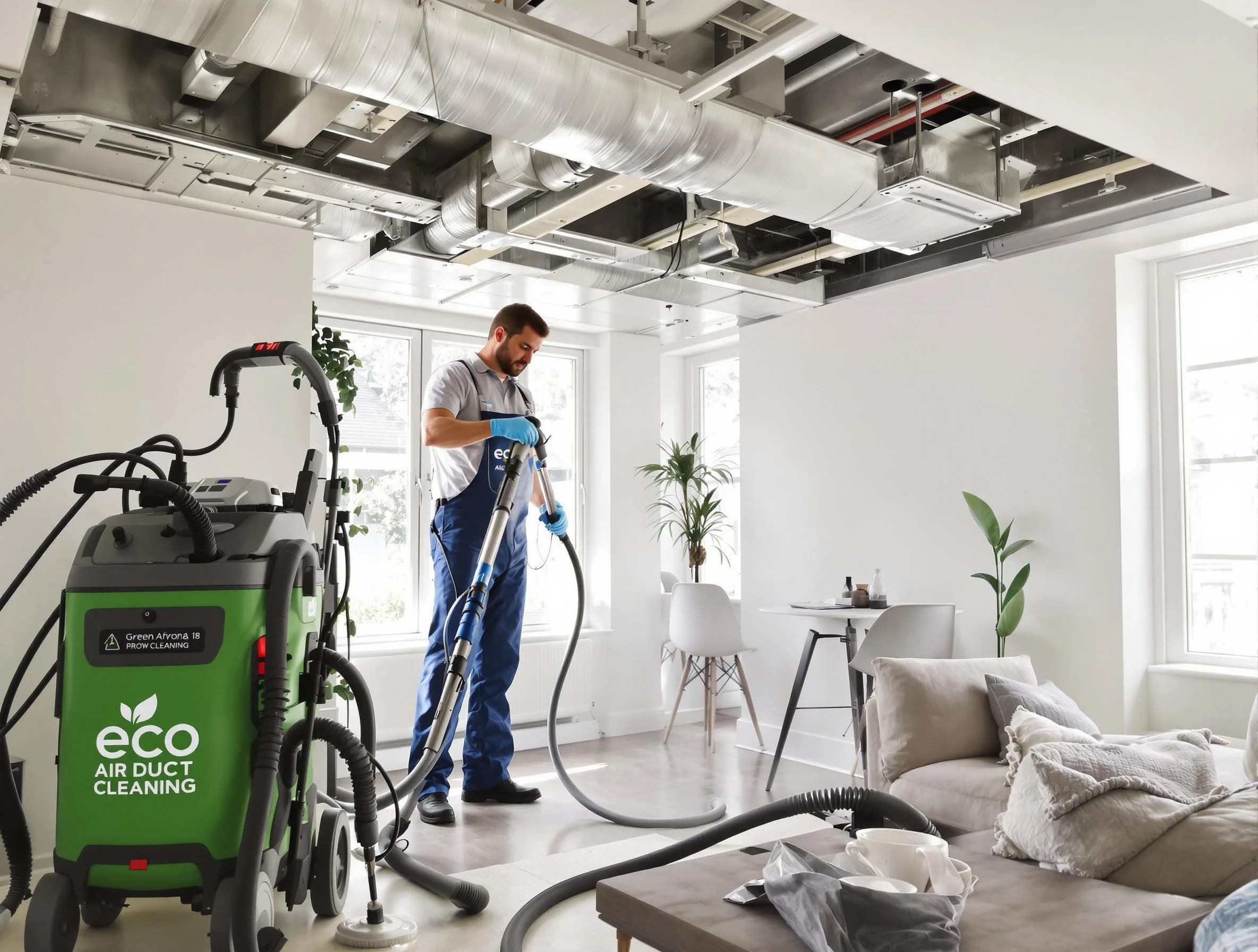 Maricopa Air Duct Cleaning technician performing eco-friendly duct cleaning using sustainable methods in Maricopa