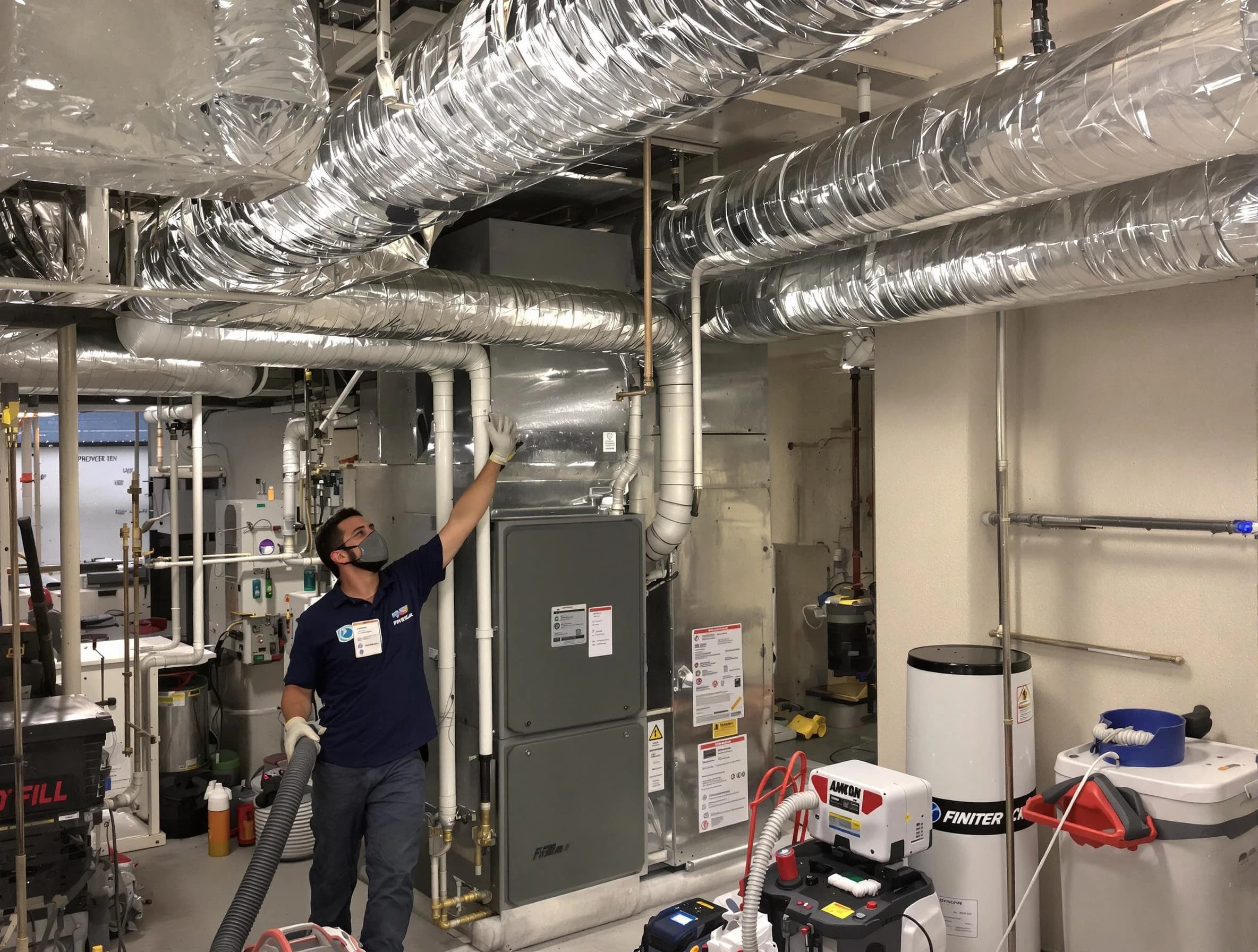Maricopa Air Duct Cleaning specialist performing thorough furnace duct cleaning in a Maricopa residence