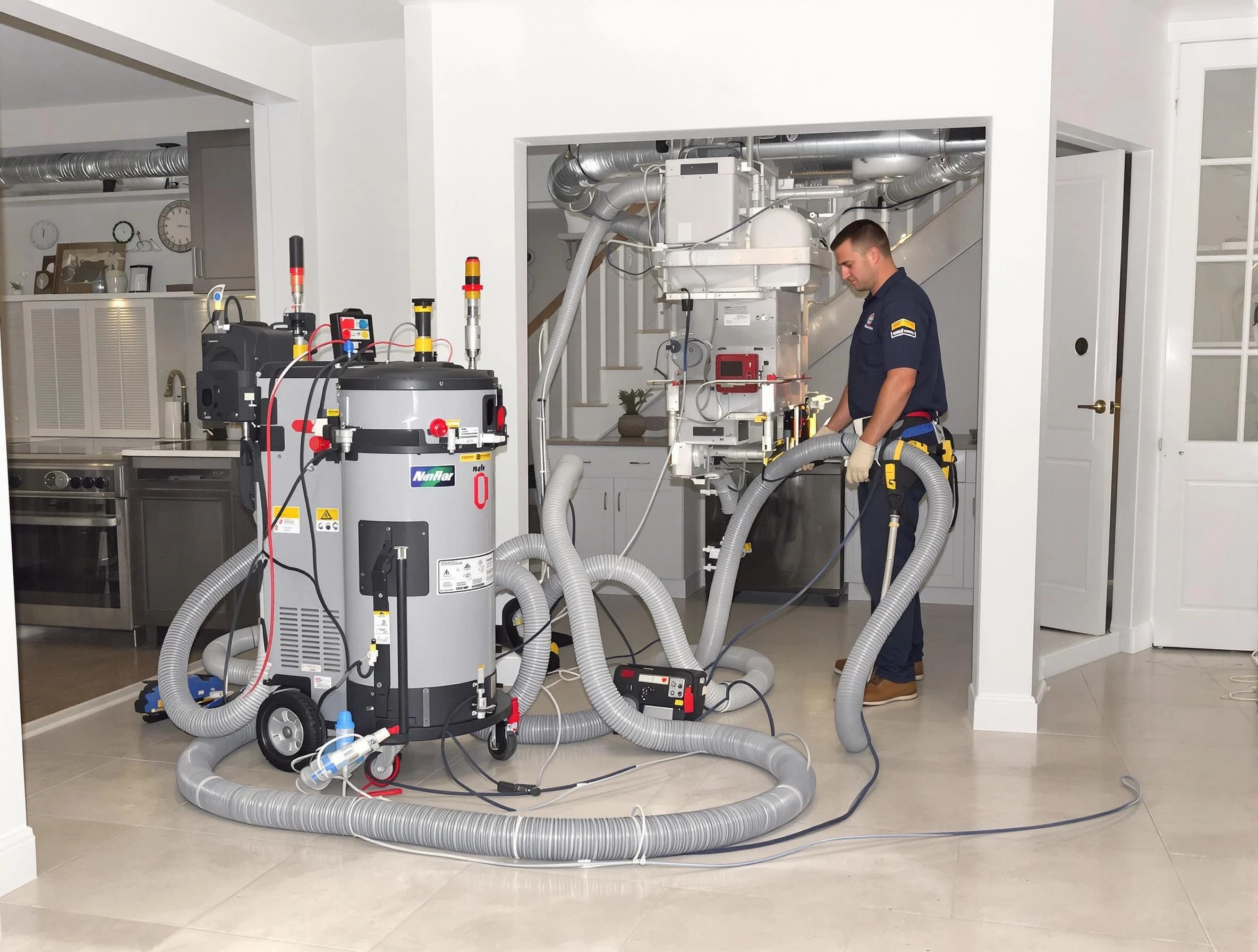 Maricopa Air Duct Cleaning technician operating negative pressure cleaning equipment for thorough duct maintenance in Maricopa