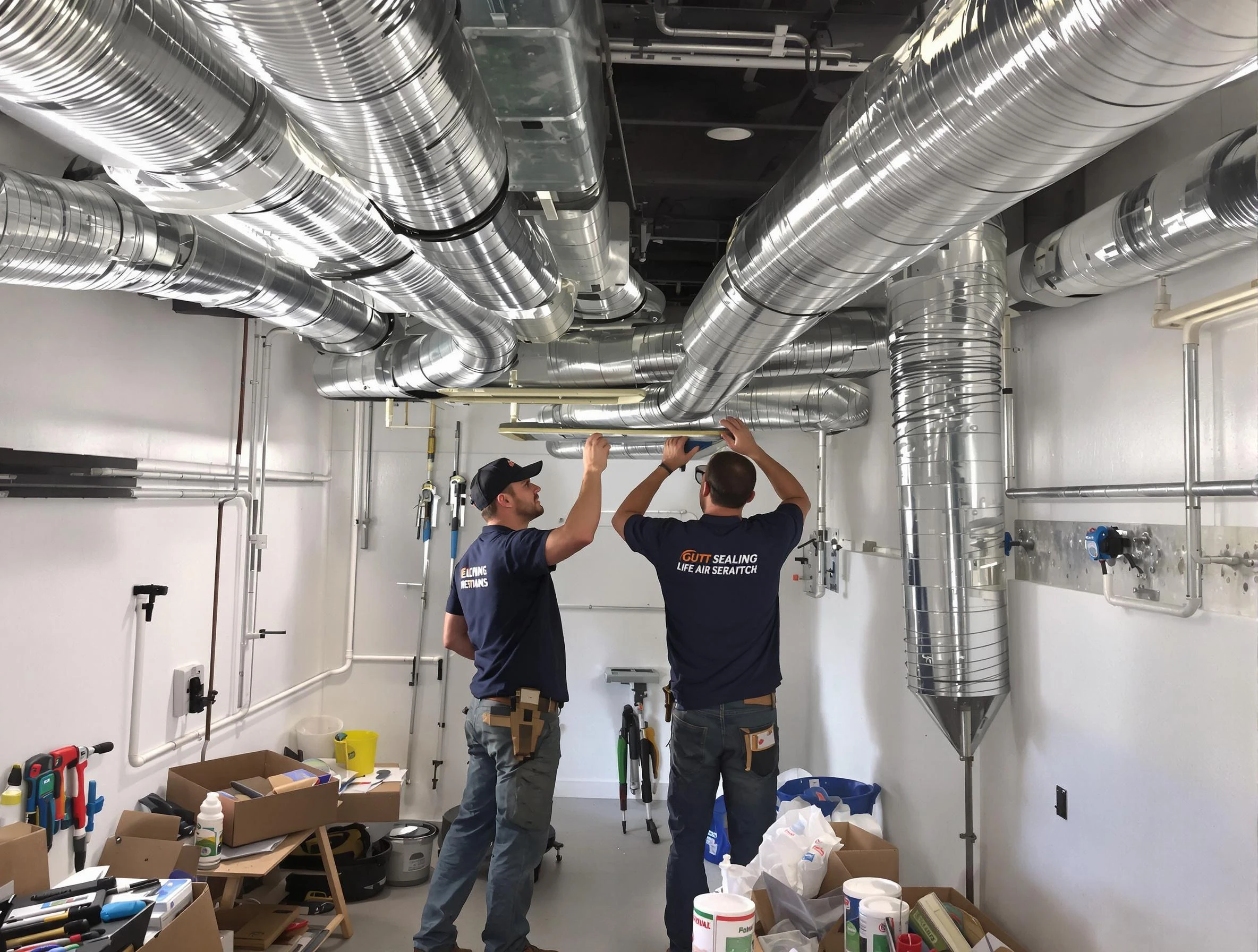 Maricopa Air Duct Cleaning technician applying professional duct sealing solutions in Maricopa