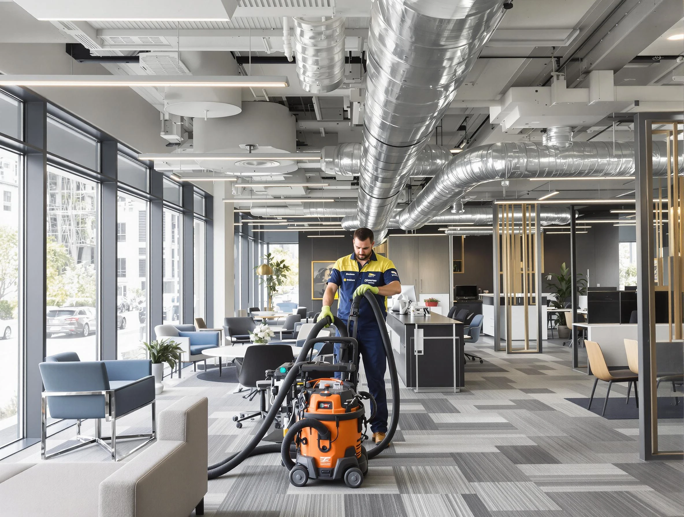Maricopa Air Duct Cleaning team performing thorough commercial duct cleaning at a Maricopa business center